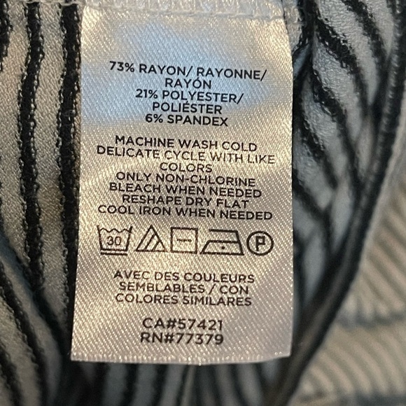 Ann Taylor striped rayon blend long sleeve top - Picture 4 of 5